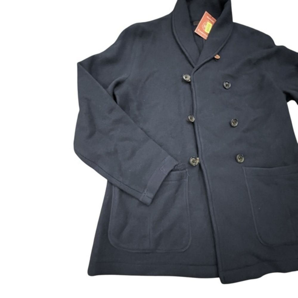 Murano Cambridge Collection Double Breasted Wool Blazer Coat NWT Sz L‎ Navy Blue